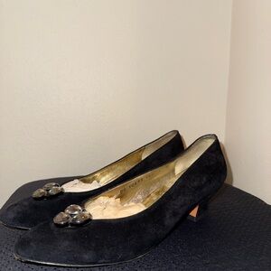 Salvatore Ferragamo Black Suede Heels